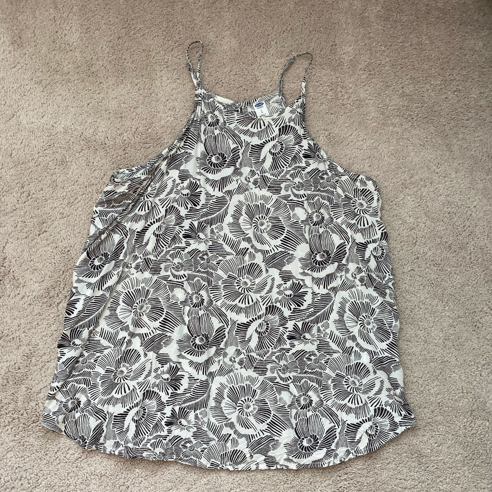 Grey and white tank top